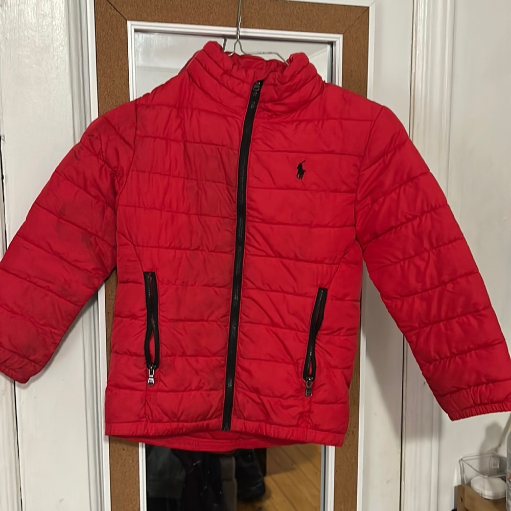 Boys Polo Ralph Lauren puffer Jacket, Red sz 6